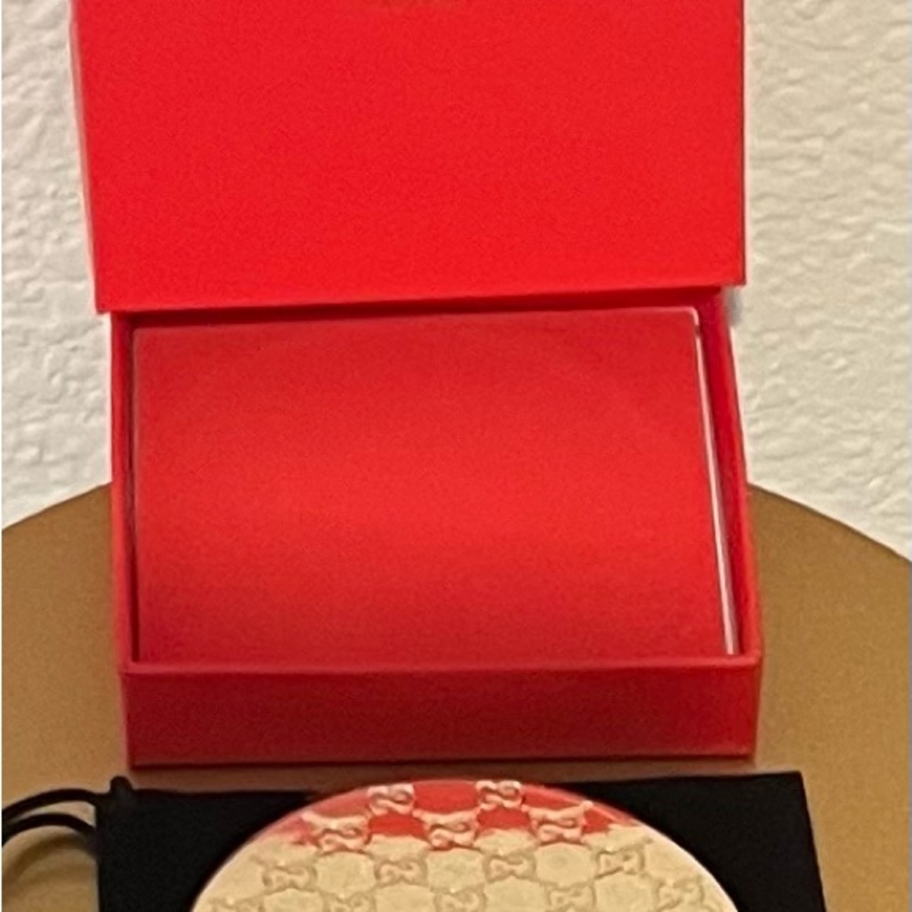 Red and Beige Round Coin Purse